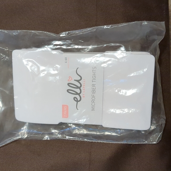 Elli by capelli kids white microfiber tights size 4-6x NEW WITH TAG,girls 2 pack - Picture 2 of 4